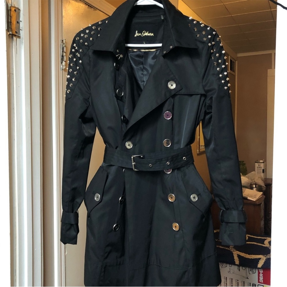 Sam Edelman Black Studded Trench Coat